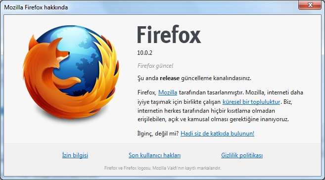 Mozilla Firefox v10.0.2 Final Türkçe (Win/Mac/Linux)